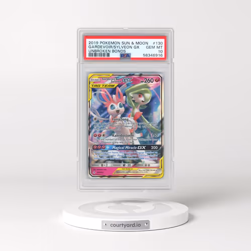 2019 Pokémon Sun & Moon Unbroken Bonds #130 Gardevoir & Sylveon GX - Holo (PSA 10 GEM MINT)