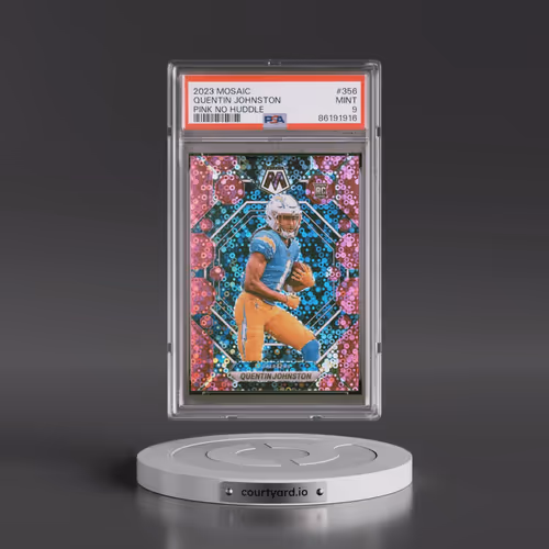 2023 Panini Mosaic #356 Quentin Johnston - Pink No Huddle (PSA 9 MINT)