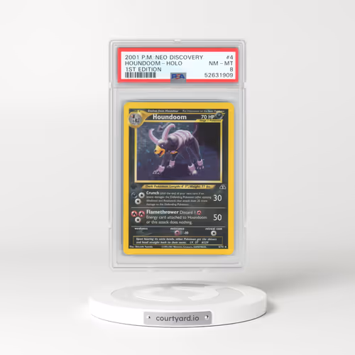 2001 Pokémon Neo Discovery #4 Houndoom - 1st Edition Holo (PSA 8 NM-MT)