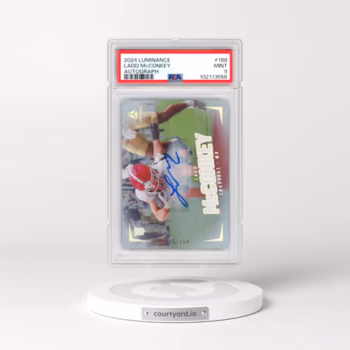 2024 Panini Luminance #188 Ladd McConkey - Autograph (PSA 9 MINT)