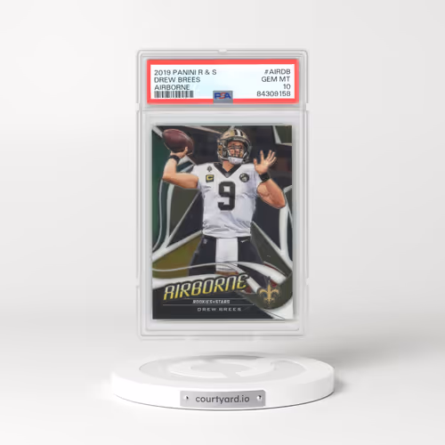 2019 Panini Rookies & Stars Airborne #AIRDB Drew Brees (PSA 10 GEM MINT)