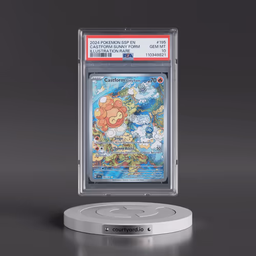 2024 Pokémon Ssp EN-Surging Sparks #195 Castform Sunny Form - Illustration Rare (PSA 10 GEM MINT)