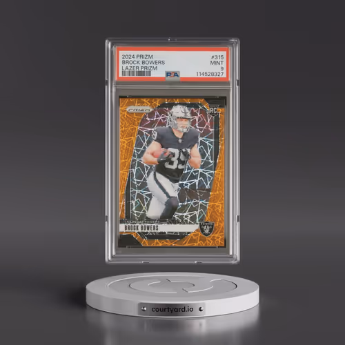 2024 Panini Prizm #315 Brock Bowers - Lazer Prizm (PSA 9 MINT)