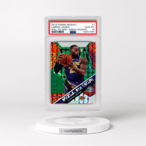 2019 Panini Mosaic Will to Win #7 LeBron James - Green Mosaic (PSA 10 GEM MINT)