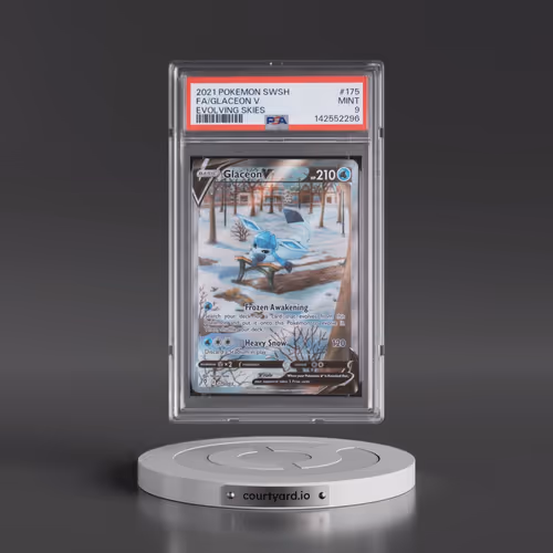 2021 Pokémon Sword & Shield Evolving Skies #175 Glaceon V - Holo Full Art (PSA 9 MINT)