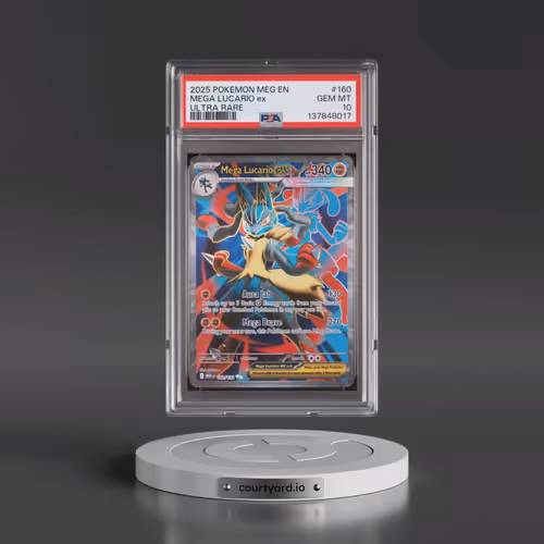 2025 Pokémon Meg EN-Mega Evolution #160 Mega Lucario EX - Holo Ultra Rare (PSA 10 GEM MINT)