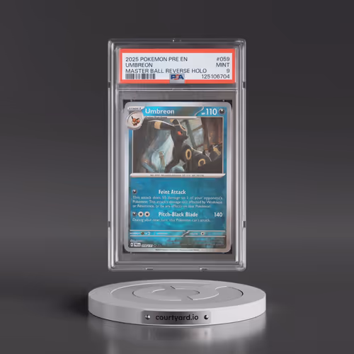 2025 Pokémon Pre EN-Prismatic Evolutions #059 Umbreon - Reverse Holo Master Ball (PSA 9 MINT)