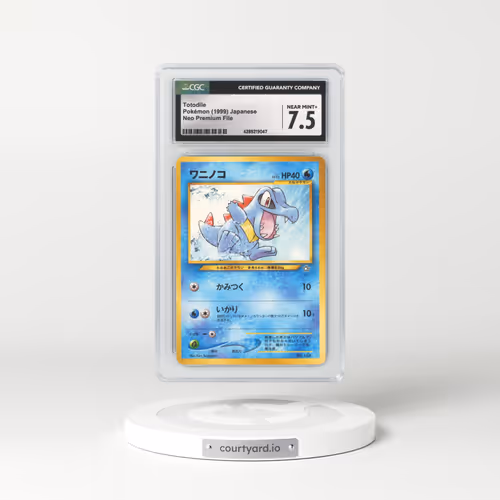 1999 Japanese Neo Premium File #158 Totodile - No Rarity (CGC 7.5 NM+)