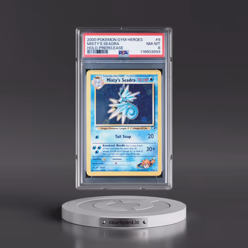 2000 Pokémon Gym Heroes #9 Misty's Seadra - Holo-Prerelease (PSA 8 NM-MT)