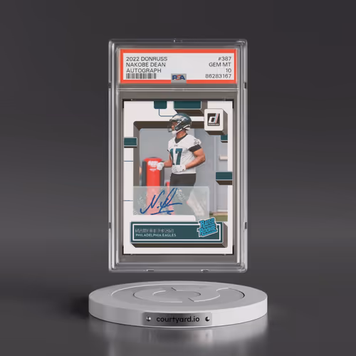 2022 Panini Donruss #387 Nakobe Dean - Autograph (PSA 10 GEM MINT)