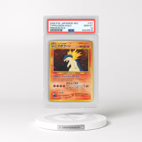 1999 Japanese Neo Premium File #157 Typhlosion - No Rarity - Holo (PSA 10 GEM MINT)