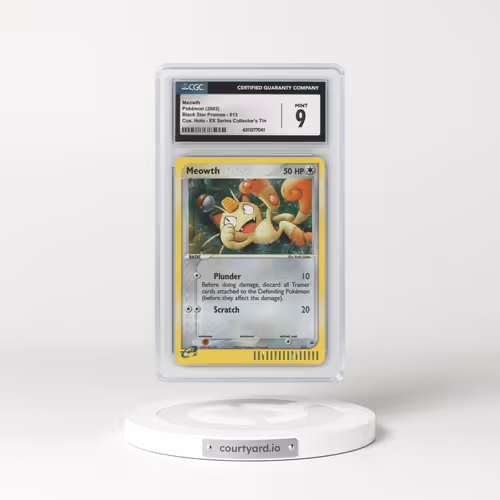 2003 Black Star Promos #013 Meowth - Cosmos Holo (Cos. Holo) EX Series Collector's Tin (CGC 9 MINT)