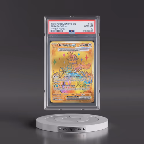 2025 Pokémon Pre EN-Prismatic Evolutions #180 Terapagos EX - Holo Hyper Rare (PSA 10 GEM MINT)