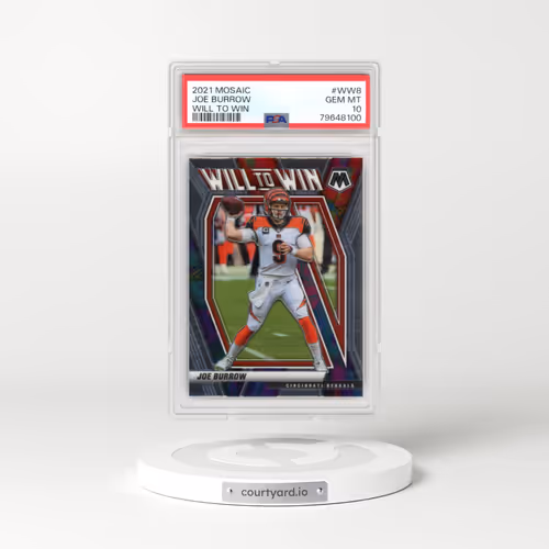 2021 Panini Mosaic Will to Win #WW8 Joe Burrow (PSA 10 GEM MINT)