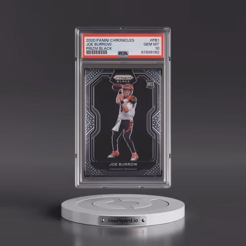 2020 Panini Chronicles Prizm Black #PB1 Joe Burrow (PSA 10 GEM MINT)