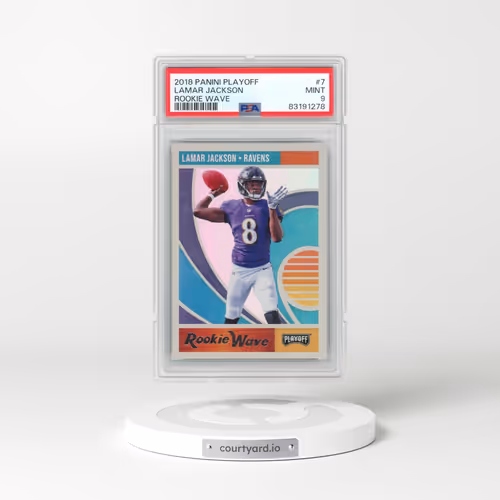 2018 Panini Playoff Rookie Wave #7 Lamar Jackson (PSA 9 MINT)