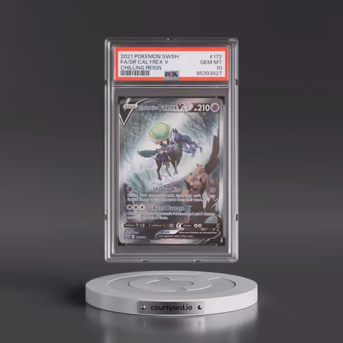 2021 Pokémon Sword & Shield Chilling Reign #172 Shadow Rider Calyrex V - Holo Full Art (PSA 10 GEM M