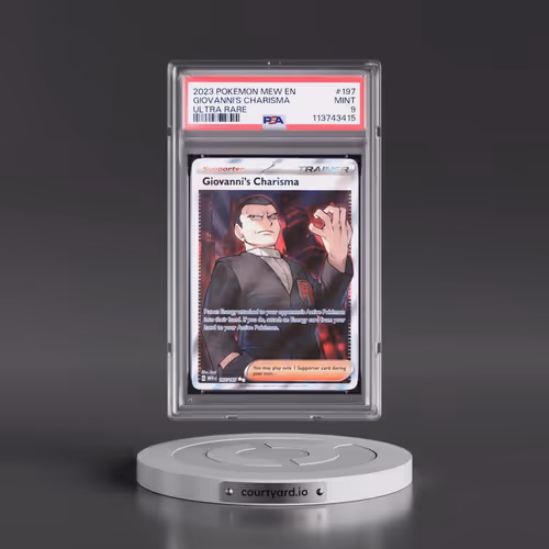 2023 Pokémon Mew EN-151 #197 Giovanni's Charisma - Ultra Rare (PSA 9 MINT)