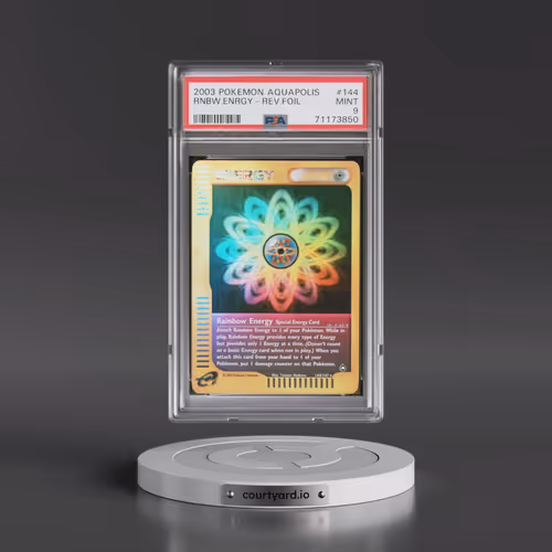 2003 Pokémon Aquapolis #144 Rainbow Energy - Reverse Foil (PSA 9 MINT)