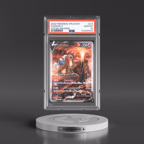 2022 Pokémon Sword & Shield Vstar Universe #213 Entei V - Holo Full Art (PSA 10 GEM MINT)