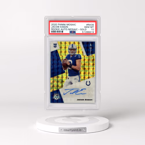 2020 Panini Mosaic Rookie Autographs Mosaic #RA36 Jacob Eason - Gold (PSA 10 GEM MINT)