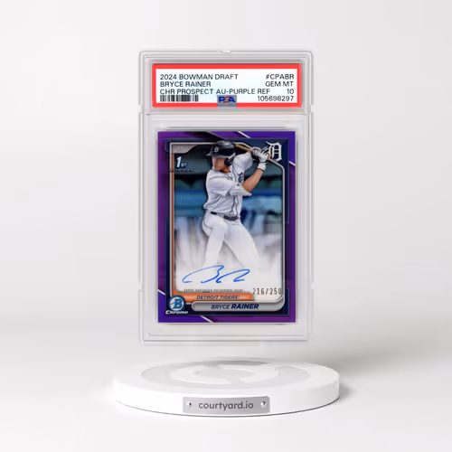 2024 Bowman Draft Chrome Prospect Autographs #CPABR Bryce Rainer - Purple Refractor (PSA 10 GEM MINT