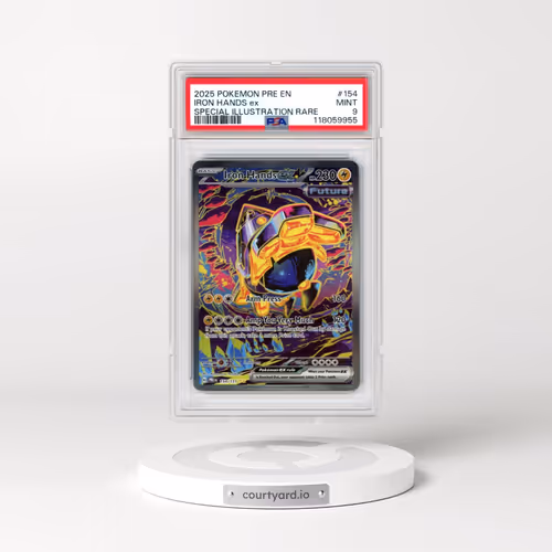 2025 Pokémon Pre EN-Prismatic Evolutions #154 Iron Hands EX - Holo Special Illustration Rare (PSA 9