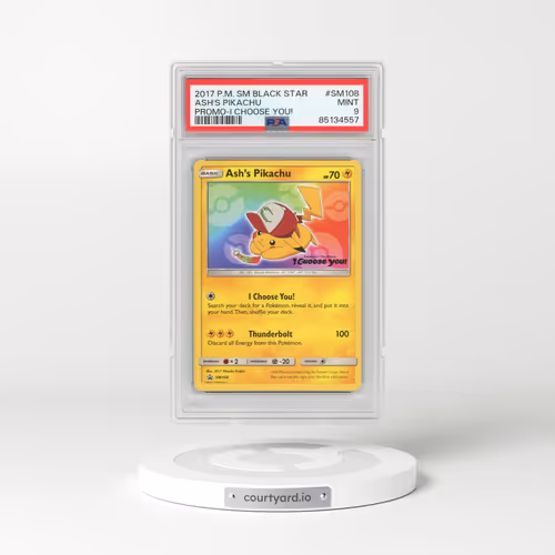 2017 Pokémon SM Black Star Promo #SM108 Ash's Pikachu - I Choose You! (PSA 9 MINT)