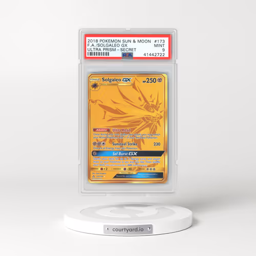 2018 Pokémon Sun & Moon Ultra Prism #173 Solgaleo GX - Holo Full Art Secret (PSA 9 MINT)