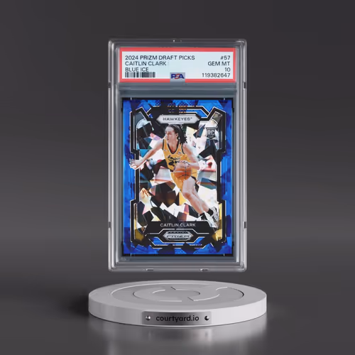 2024 Panini Prizm Draft Picks #57 Caitlin Clark - Blue Ice (PSA 10 GEM MINT)
