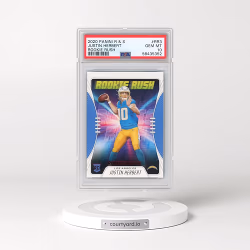 2020 Panini Rookies & Stars Rookie Rush #RR3 Justin Herbert (PSA 10 GEM MINT)