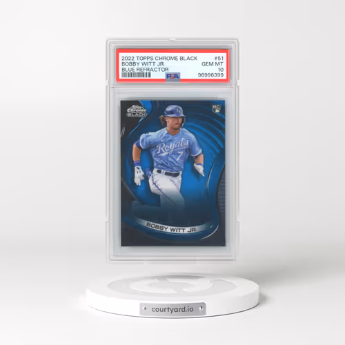 2022 Topps Chrome Black #51 Bobby Witt Jr. - Blue Refractor (PSA 10 GEM MINT)