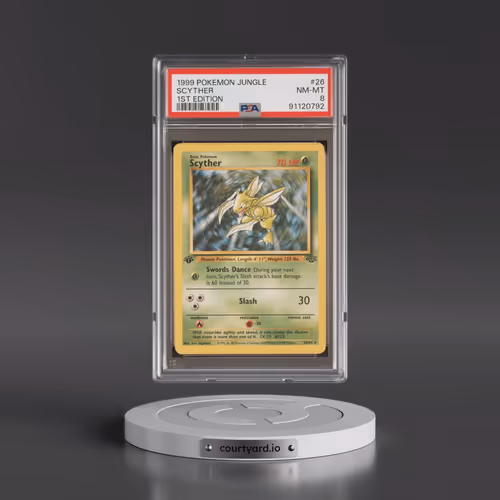 1999 Pokémon Jungle #26 Scyther - 1st Edition (PSA 8 NM-MT)