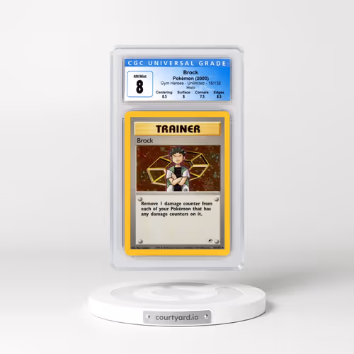 2000 Gym Heroes #15/132 Brock - Holo (CGC 8 NM-MT)
