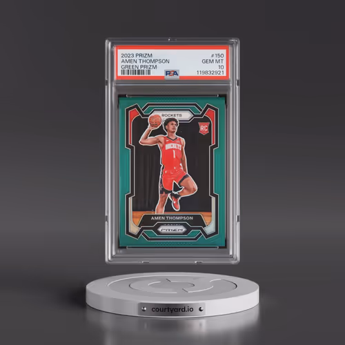 2023 Panini Prizm #150 Amen Thompson - Green Prizm (PSA 10 GEM MINT)