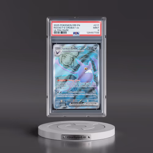 2025 Pokémon Dri EN-Destined Rivals #217 Team Rocket's Crobat EX - Holo Ultra Rare (PSA 9 MINT)