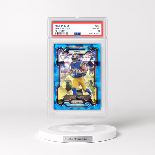2023 Panini Prizm #357 Puka Nacua - Blue Ice (PSA 10 GEM MINT)