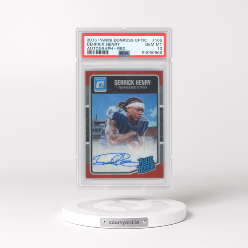 2016 Panini Donruss Optic #165 Derrick Henry - Autograph-Red (PSA 10 GEM MINT)