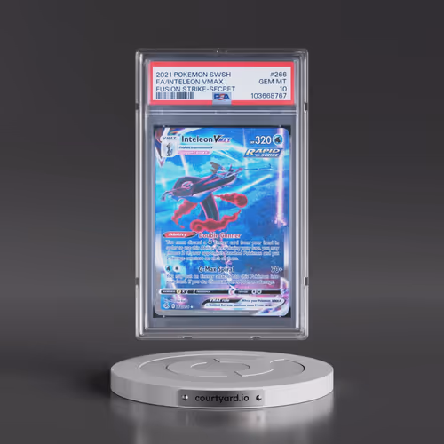 2021 Pokémon Sword & Shield Fusion Strike #266 Inteleon Vmax - Full Art Secret (PSA 10 GEM MINT)