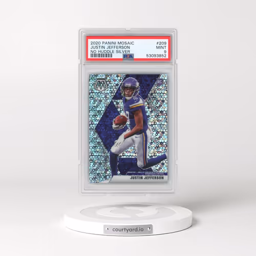 2020 Panini Mosaic #209 Justin Jefferson - No Huddle Silver (PSA 9 MINT)