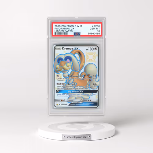 2019 Pokémon Sun & Moon Hidden Fates #SV80 Drampa GX - Holo Full Art (PSA 10 GEM MINT)