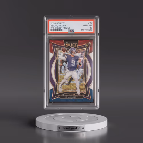 2024 Panini Select #24 JJ McCarthy - Tri-Color Prizm (PSA 10 GEM MINT)