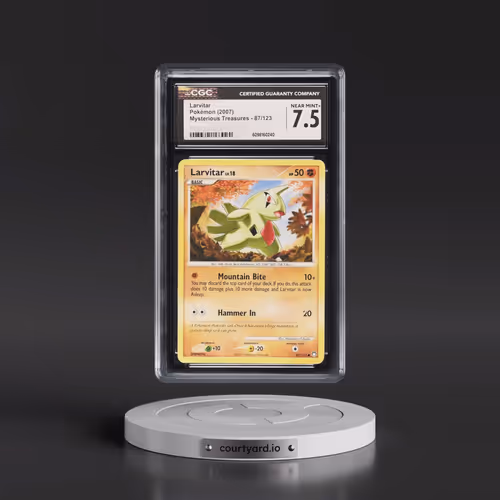 2007 Mysterious Treasures #87/123 Larvitar (CGC 7.5 NM+)