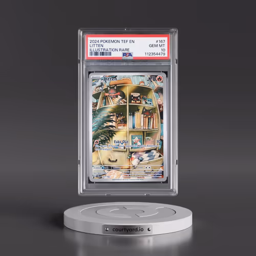 2024 Pokémon Tef EN-Temporal Forces #167 Litten - Illustration Rare (PSA 10 GEM MINT)