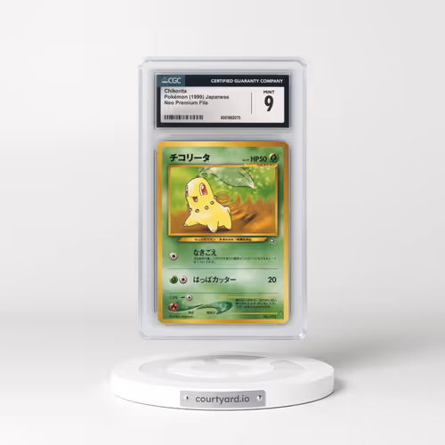 1999 Neo Premium File #152 Chikorita - No Rarity (CGC 9 MINT)