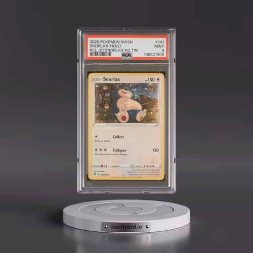 2020 Pokémon Sword & Shield Rebel Clash #141 Snorlax - Holo 2021 Snorlax Knockout Tin (PSA 9 MINT)