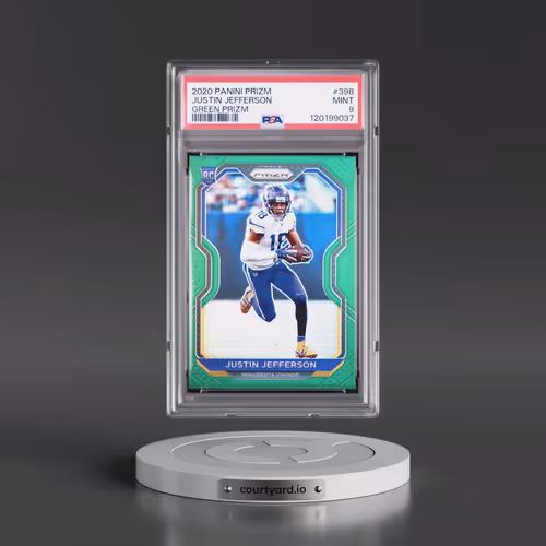 2020 Panini Prizm #398 Justin Jefferson - Green Prizm (PSA 9 MINT)