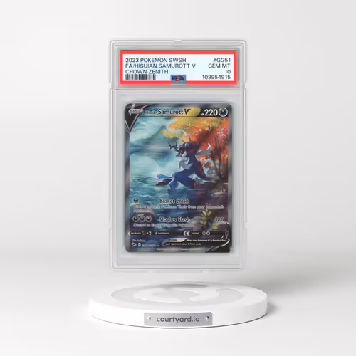 2023 Pokémon Sword and Shield Crown Zenith #GG51 Hisuian Samurott V - Holo Full Art (PSA 10 GEM MINT)