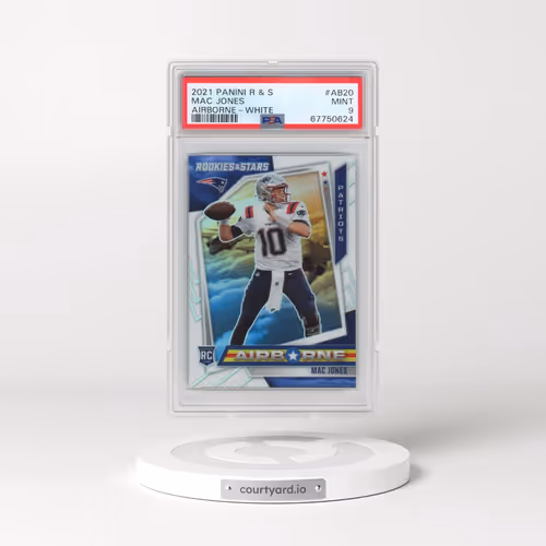 2021 Panini Rookies & Stars Airborne #AB20 Mac Jones - White (PSA 9 MINT)