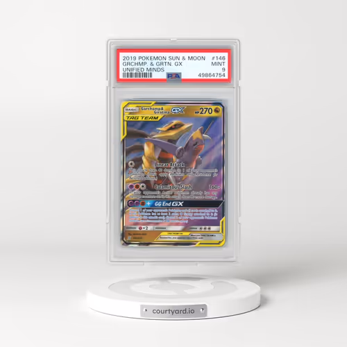 2019 Pokémon Sun & Moon Unified Minds #146 Garchomp & Giratina GX - Holo (PSA 9 MINT)